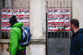 Images Of Israeli Hostages At Jewish Community Centre In Krakow, Poland