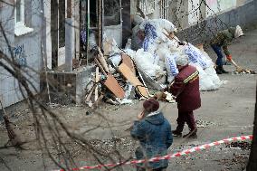 Consequences of Russian missile attack on Dorohozhychi in Kyiv