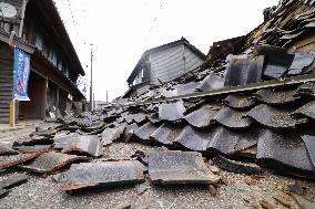 CORRECTED: Aftermath of strong quake in central Japan