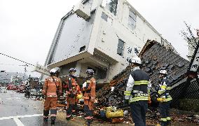 Aftermath of strong quake in central Japan