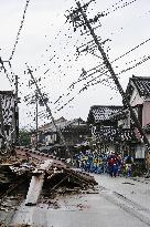 Aftermath of strong earthquake in central Japan