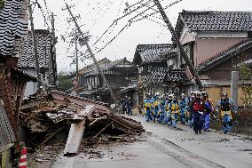 Aftermath of strong earthquake in central Japan