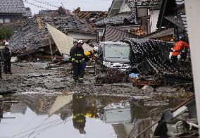 Aftermath of strong earthquake in central Japan