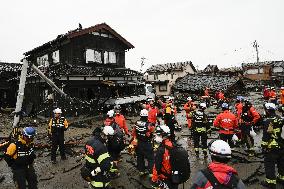 Aftermath of strong earthquake in central Japan