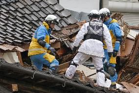 Aftermath of strong earthquake in central Japan