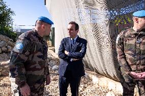 Sebastien Lecornu visits the UNIFL military base of Deir Kifa - Lebanon