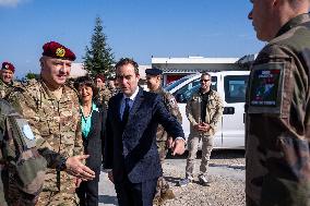 Sebastien Lecornu visits the UNIFL military base of Deir Kifa - Lebanon