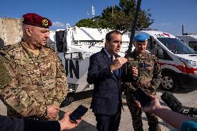 Sebastien Lecornu visits the UNIFL military base of Deir Kifa - Lebanon