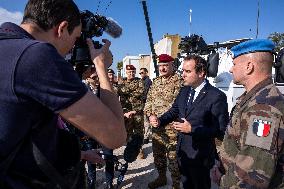 Sebastien Lecornu visits the UNIFL military base of Deir Kifa - Lebanon