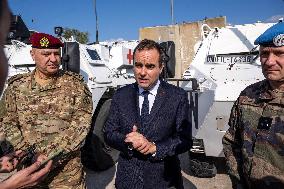 Sebastien Lecornu visits the UNIFL military base of Deir Kifa - Lebanon