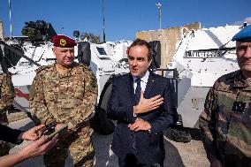 Sebastien Lecornu visits the UNIFL military base of Deir Kifa - Lebanon