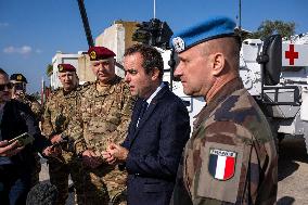 Sebastien Lecornu visits the UNIFL military base of Deir Kifa - Lebanon