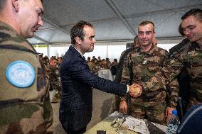 Sebastien Lecornu visits the UNIFL military base of Deir Kifa - Lebanon