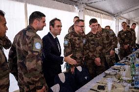 Sebastien Lecornu visits the UNIFL military base of Deir Kifa - Lebanon