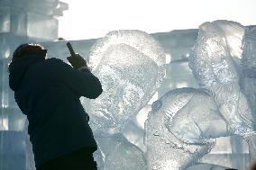 CHINA-HEILONGJIANG-HARBIN-ICE SCULPTURE COMPETITION (CN)