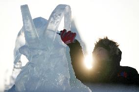 CHINA-HEILONGJIANG-HARBIN-ICE SCULPTURE COMPETITION (CN)