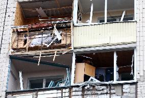 Impact of Russian missile strike on Kyiv region
