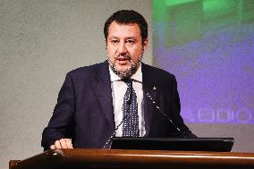 Matteo Salvini Attends A Rally In Milan