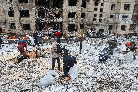 Aftermath Of A Partly Ruined After Missile Attack On January 2, 2024 Residental Building
