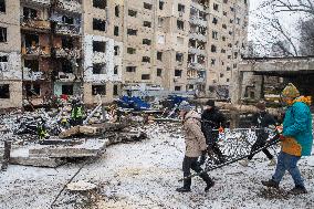 Aftermath Of A Partly Ruined After Missile Attack On January 2, 2024 Residental Building