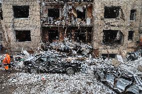 Aftermath Of A Partly Ruined After Missile Attack On January 2, 2024 Residental Building