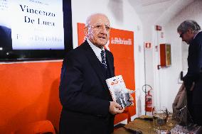 Vincenzo De Luca Presents His Book Nonostante Il PD In Milan