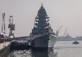 Commissioning Ceremony Of INS Imphal, A Stealth Guided Missile Destroyer And The Third Warship Of Project-15B In Mumbai