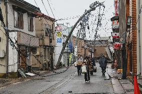 Aftermath of strong quake in central Japan