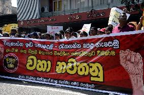 CEB Unions Stage Protest In Colombo