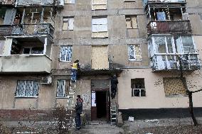 Windows replaced in Dnipro blocks of flats after December 29 Russian missile attack