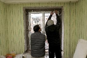 Windows replaced in Dnipro blocks of flats after December 29 Russian missile attack