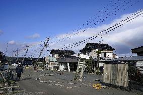 Aftermath of strong quake in central Japan