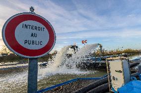 High-Powered Pumps Combat Floods - Northern France