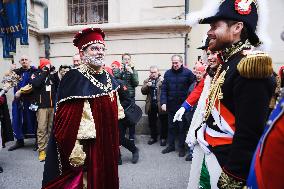 The Historical Reenactments During The Historical Carnival Of Ivrea