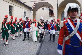 The Historical Reenactments During The Historical Carnival Of Ivrea