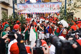 The Historical Reenactments During The Historical Carnival Of Ivrea