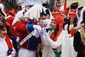 The Historical Reenactments During The Historical Carnival Of Ivrea