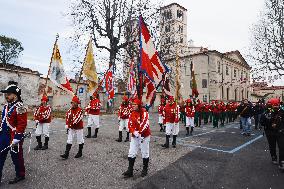 The Historical Reenactments During The Historical Carnival Of Ivrea