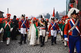 The Historical Reenactments During The Historical Carnival Of Ivrea