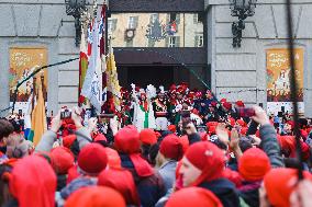 The Historical Reenactments During The Historical Carnival Of Ivrea