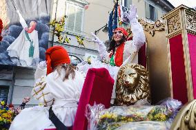 The Historical Reenactments During The Historical Carnival Of Ivrea