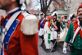 The Historical Reenactments During The Historical Carnival Of Ivrea