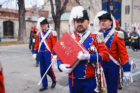 The Historical Reenactments During The Historical Carnival Of Ivrea