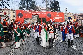 The Historical Reenactments During The Historical Carnival Of Ivrea