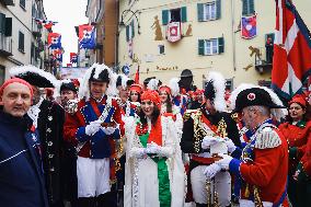 The Historical Reenactments During The Historical Carnival Of Ivrea