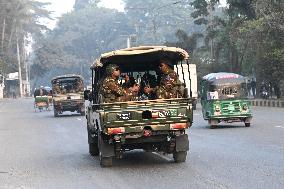 Army Personnel Patrolling Dhaka, Bangladesh