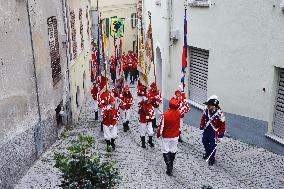 The Historical Reenactments During The Historical Carnival Of Ivrea