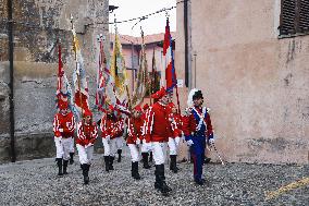 The Historical Reenactments During The Historical Carnival Of Ivrea