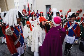 The Historical Reenactments During The Historical Carnival Of Ivrea