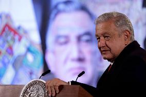 Andres Manuel Lopez Obrador, President Of Mexico At A Press Conference